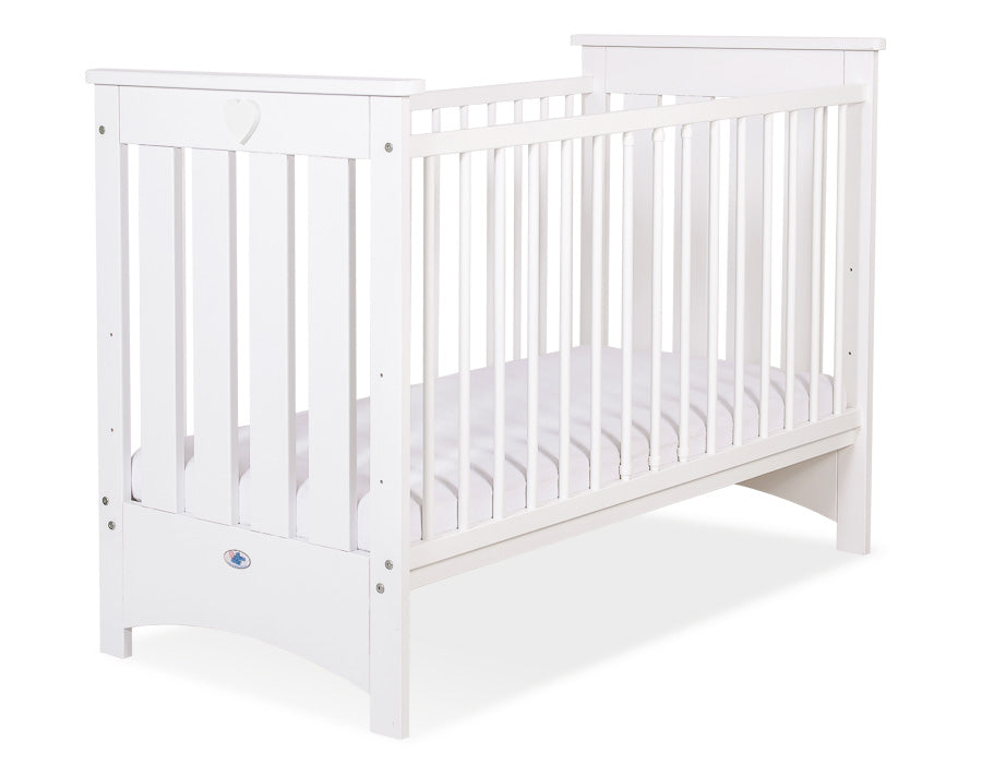 White wooden baby cot Lorenzo III 120x60