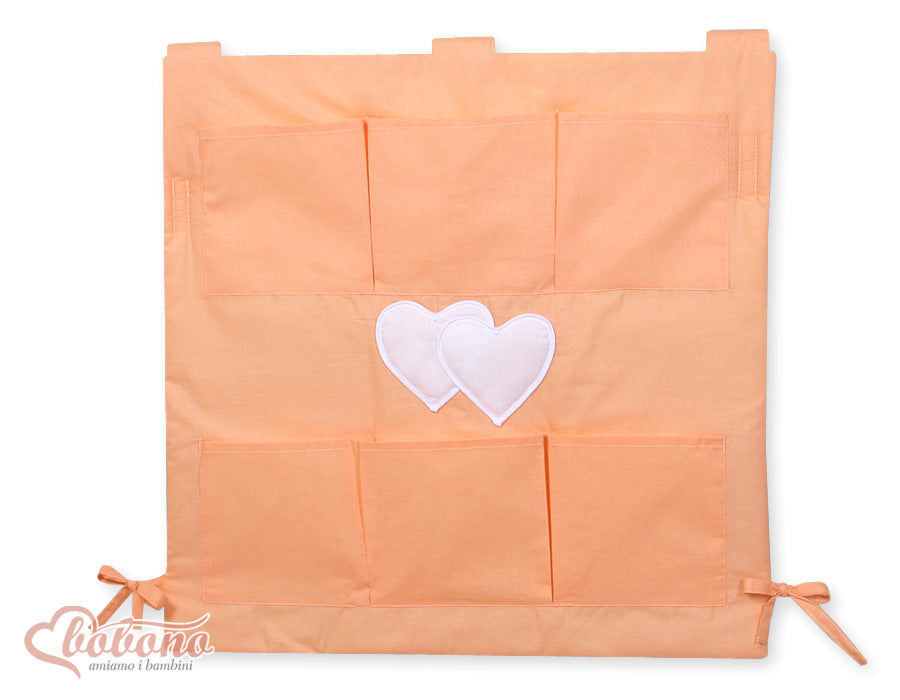 Cot tidy- Hanging Hearts pink
