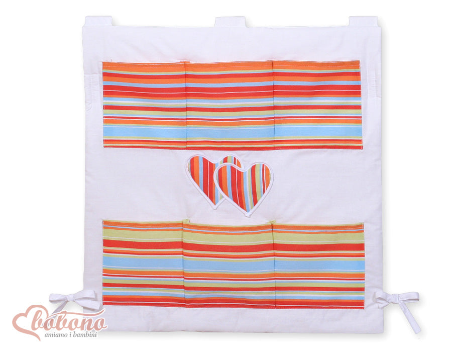 Cot tidy- Hanging Hearts pink