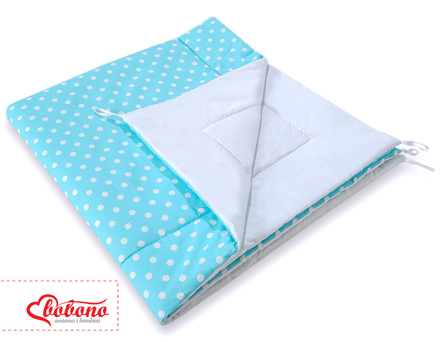 Double-sided teepee playmat- White dots on turquoise