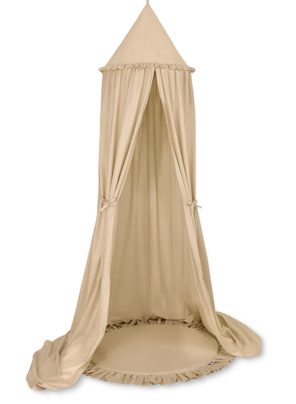 Set: Hanging baldachin for children's room cotton + Floor play mat- beige