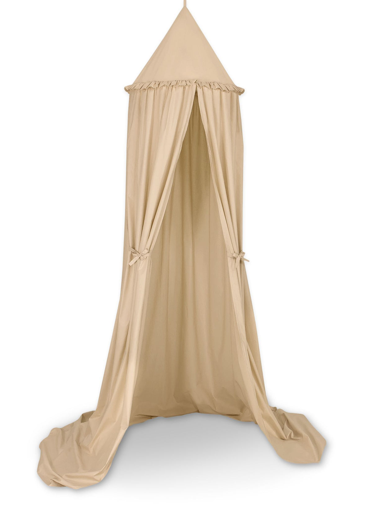 Beige hanging cotton nursery canopy