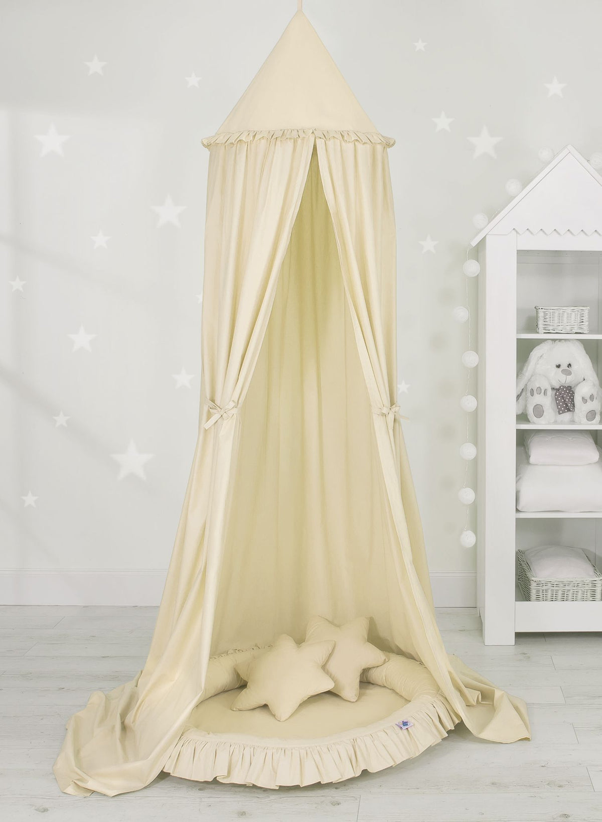 Hanging cotton canopy for children's room  - cream