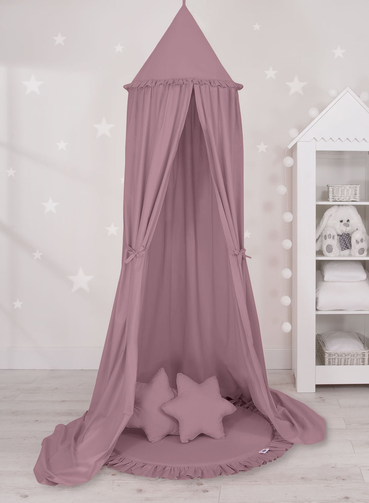 Hanging cotton canopy for children's room  - pastel violet