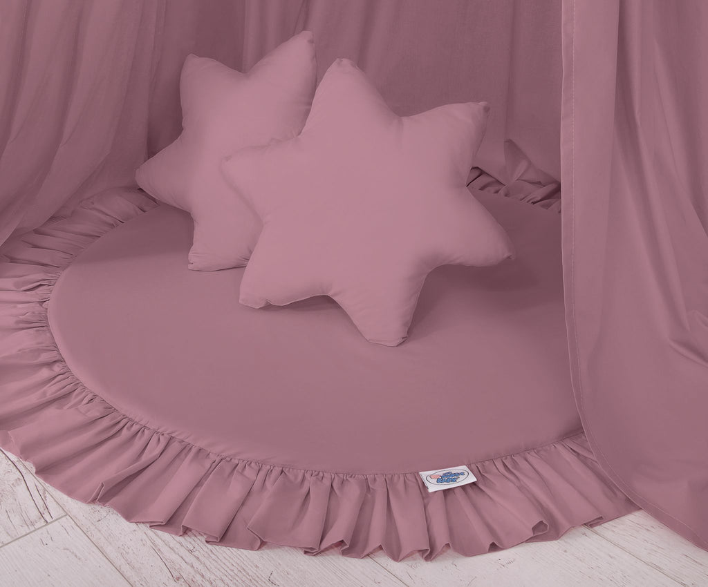 Set: Hanging baldachin for children's room cotton + Floor play mat- pastel violet