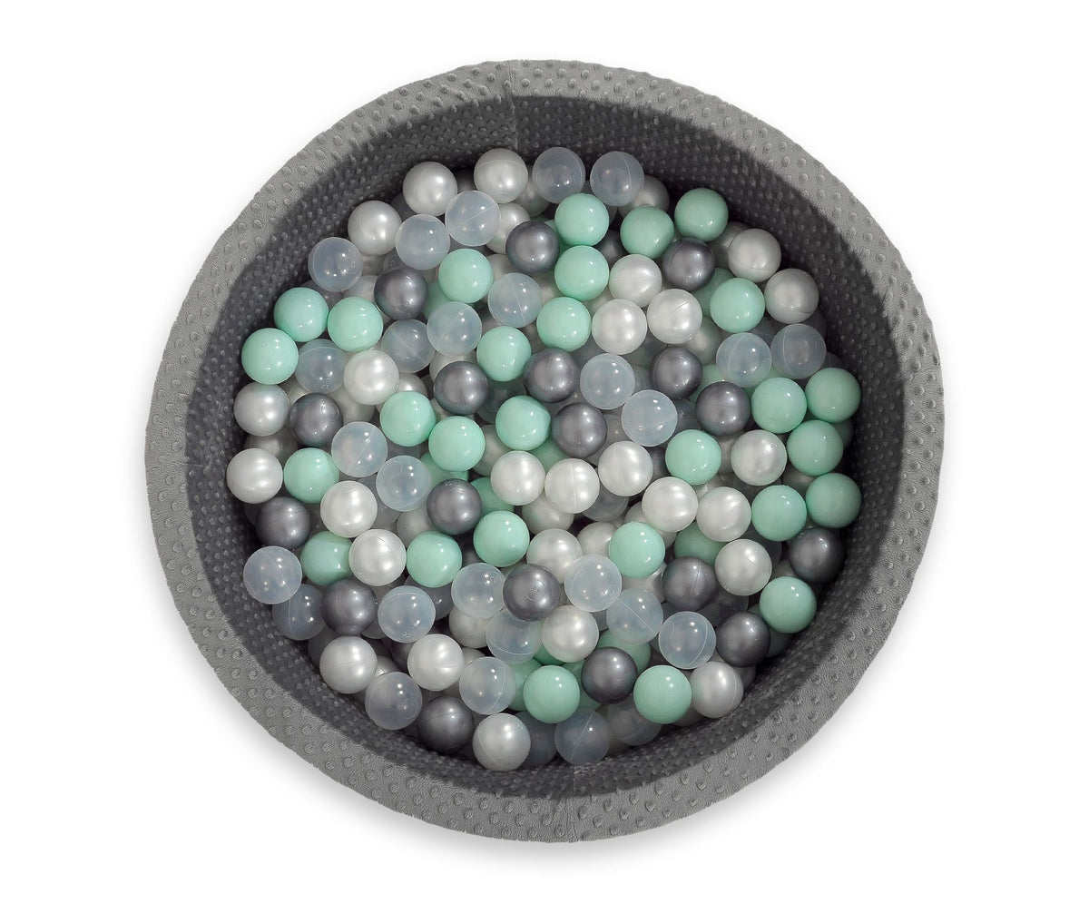 Ball-pit minky H-30 cm with balls 200pcs- dark gray