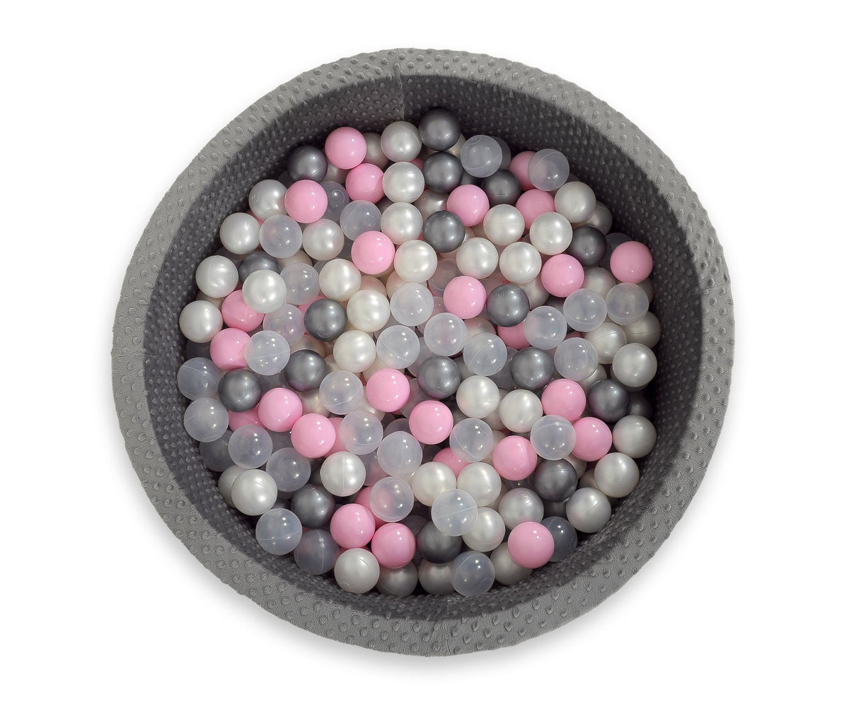 Ball-pit minky H-30 cm with balls 300pcs - dark grey