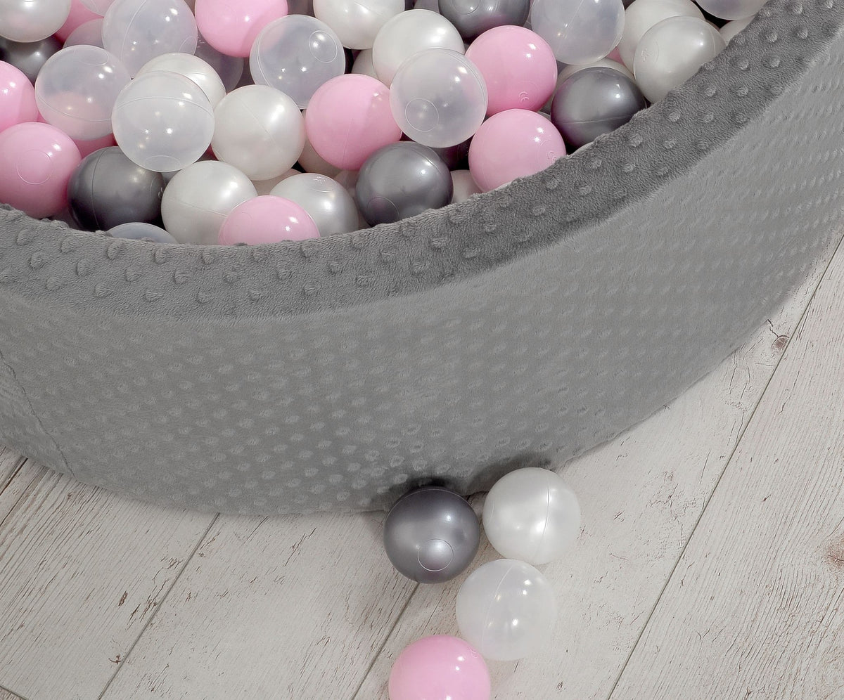 Ball-pit minky H-30 cm with balls 200pcs- dark gray