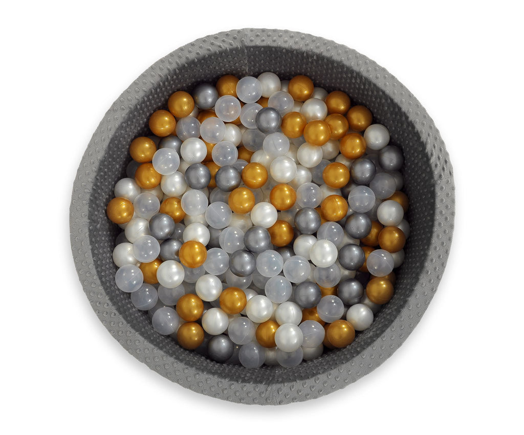 Ball-pit minky H-30 cm with balls 300pcs - dark grey