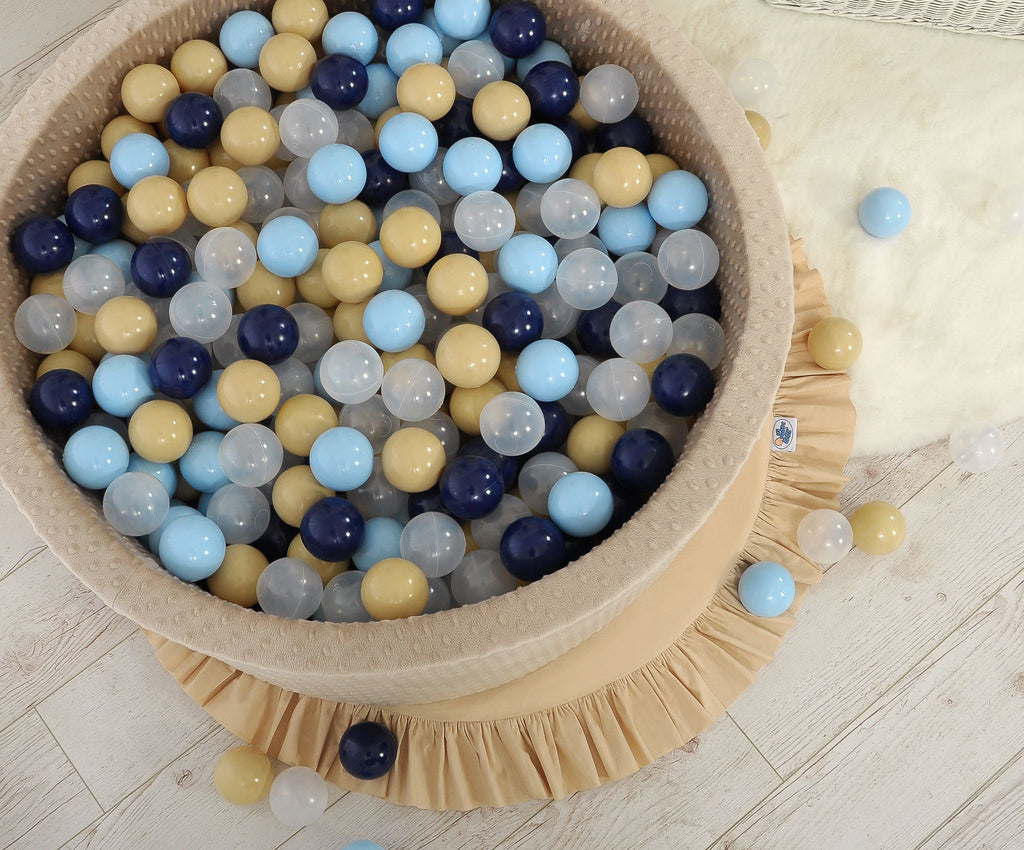 Ball-pit minky H-30 cm with balls 300pcs - beige