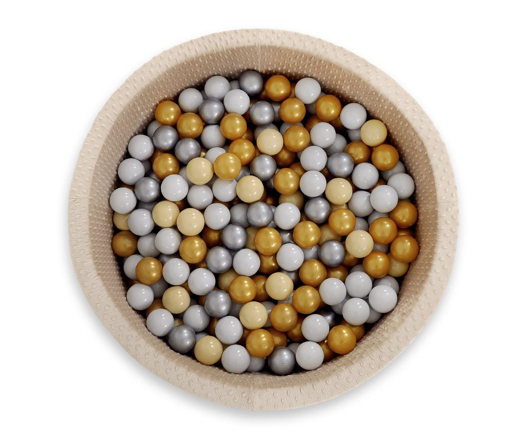 Ball-pit minky H-30 cm with balls 200pcs- beige