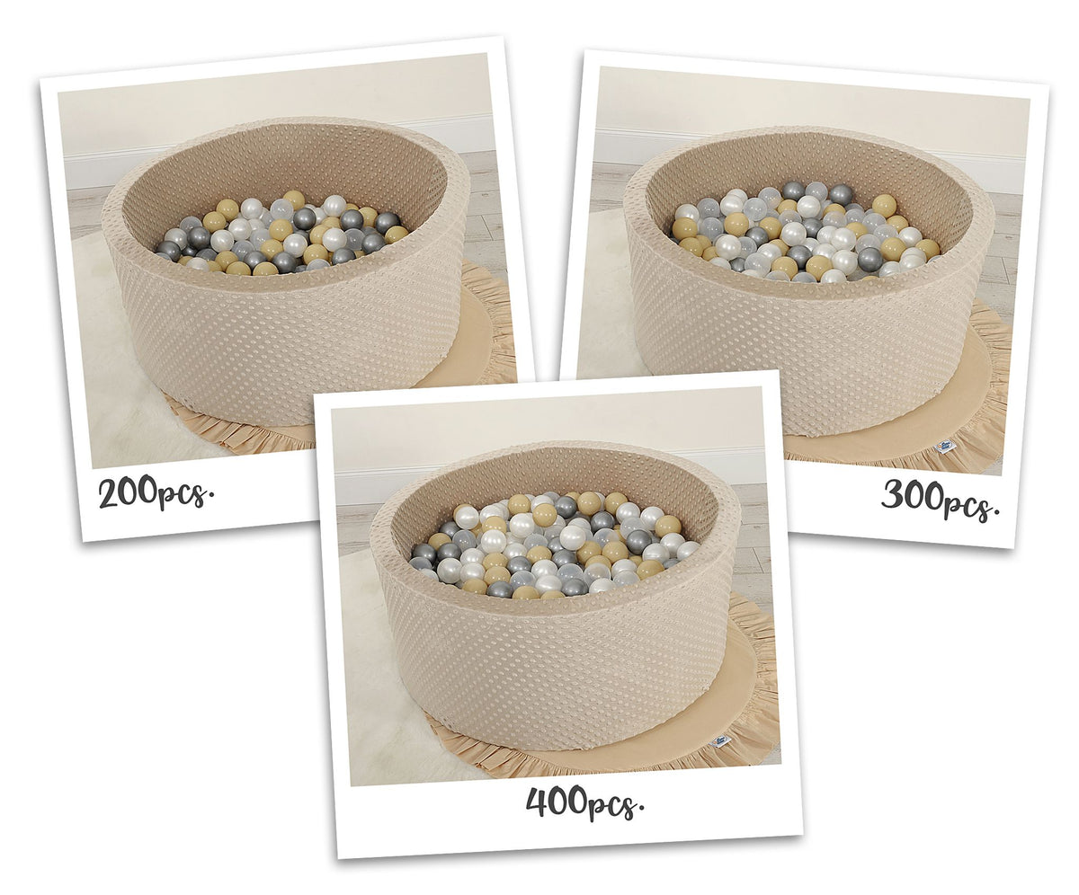 Ball-pit minky H-40 cm with balls 200pcs- beige