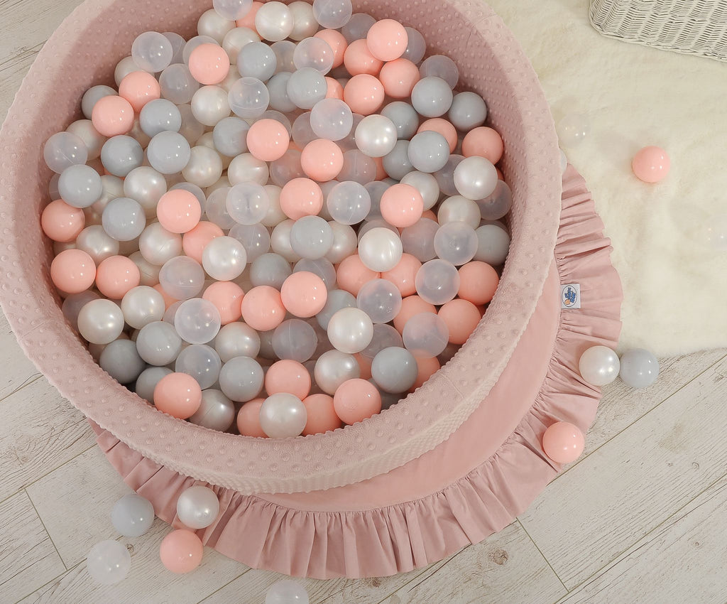 Ball-pit minky H-30 cm with balls 200pcs- blush