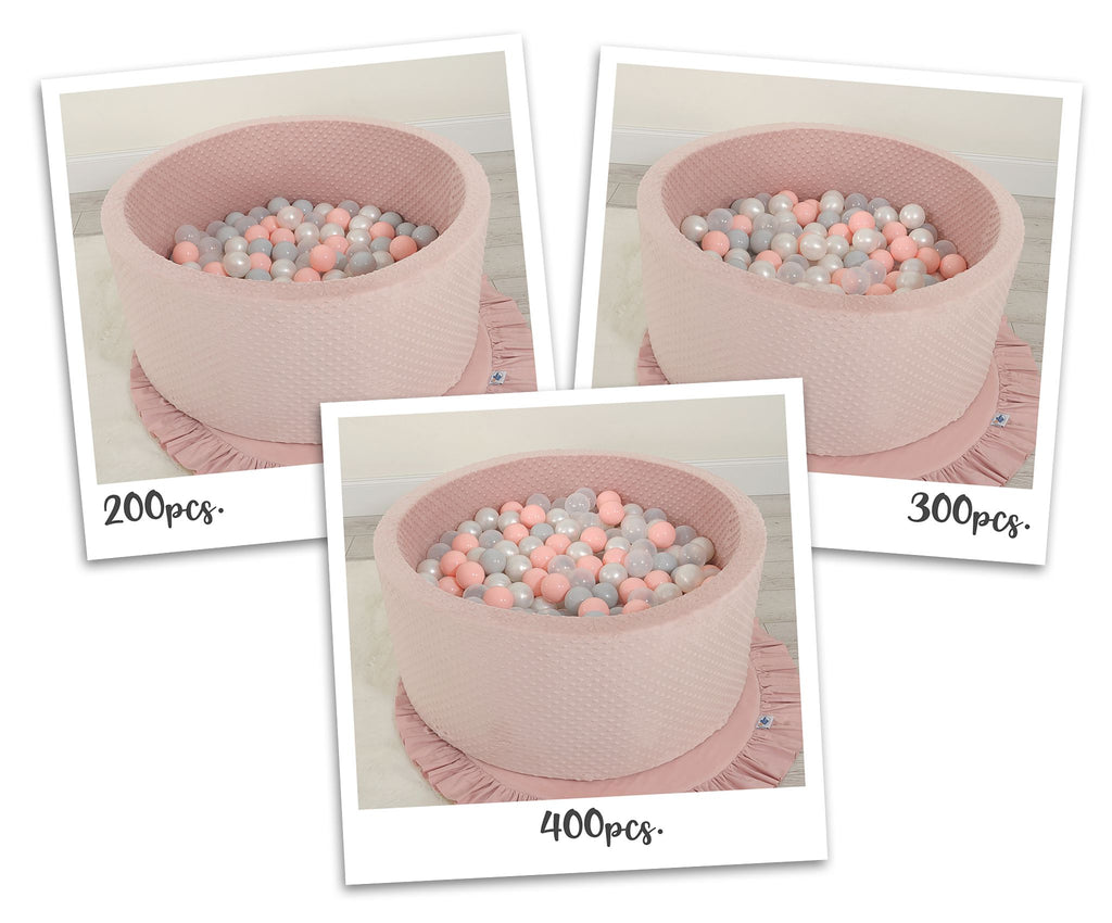Ball-pit minky H-40 cm with balls 200pcs- blush