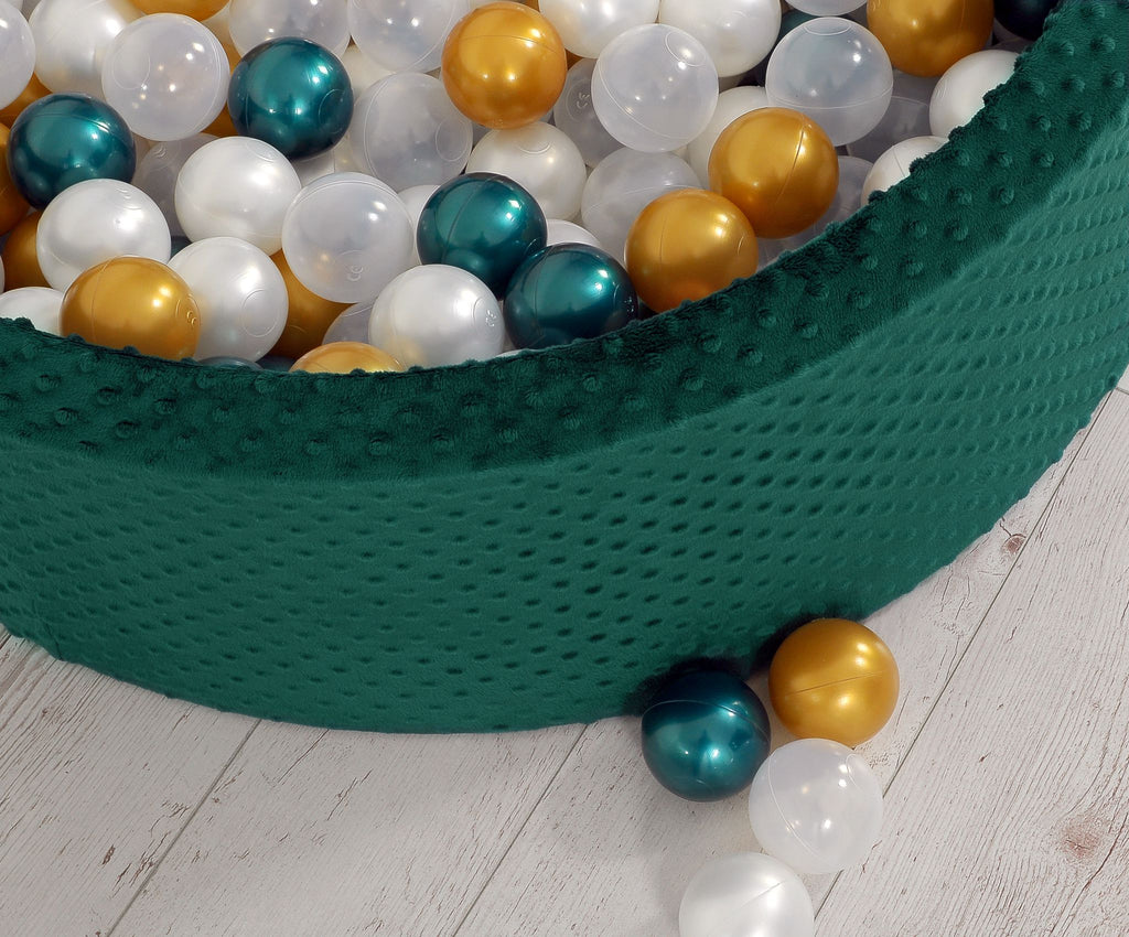 Ball-pit minky H-30 cm with balls 300pcs - bottle green