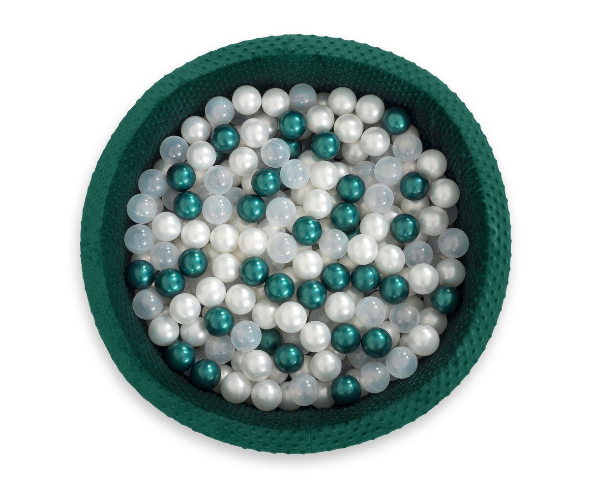 Ball-pit minky H-30 cm with balls 300pcs - bottle green