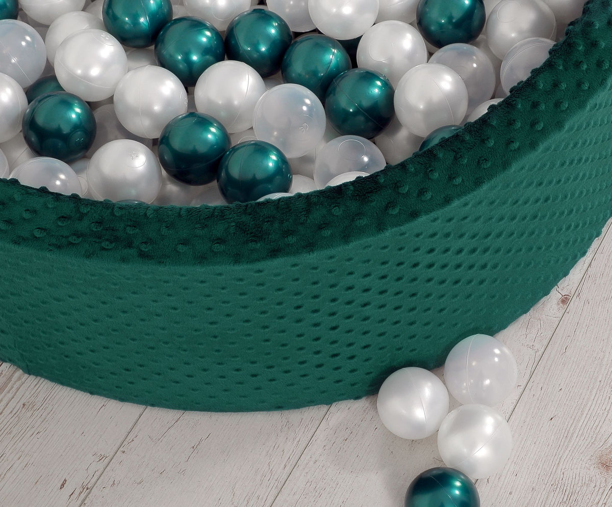 Ball-pit minky H-30 cm with balls 200pcs- bottle green