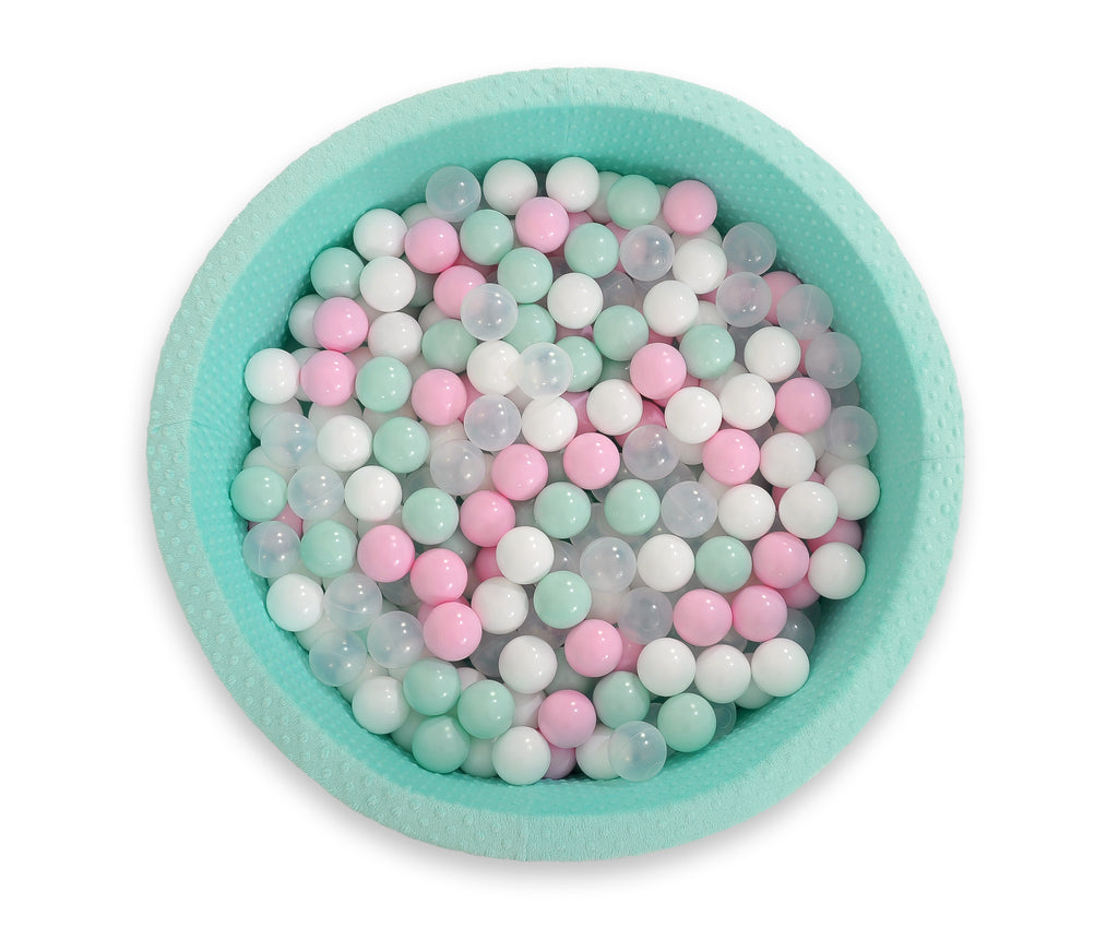 Ball-pit minky H-30 cm with balls 300pcs - mint