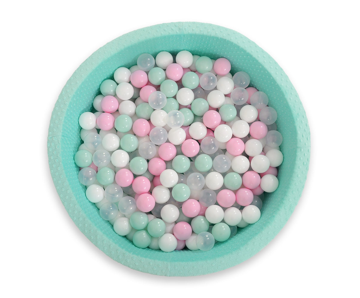 Ball-pit minky H-30 cm with balls 300pcs - mint