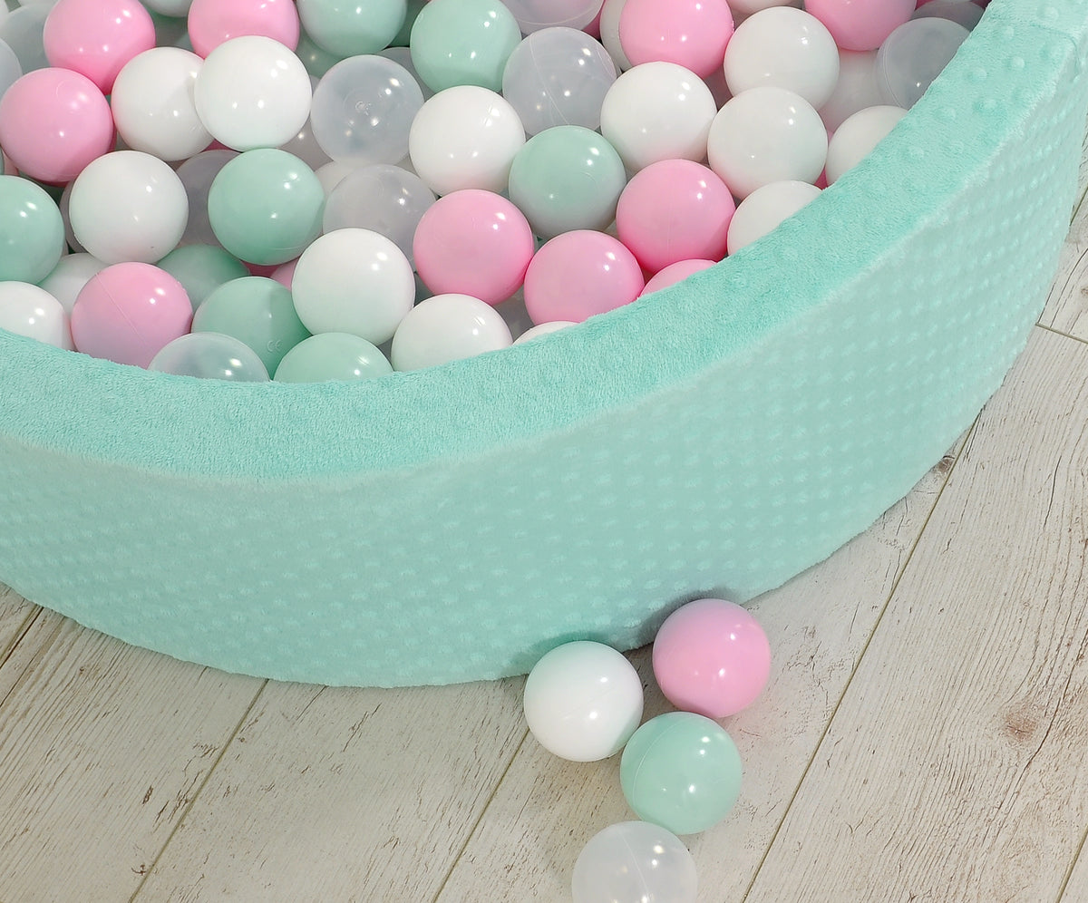 Ball-pit minky H-30 cm with balls 300pcs - mint