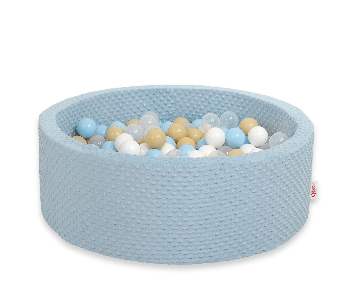 Ball-pit minky H-30 cm with balls 300pcs - misty blue