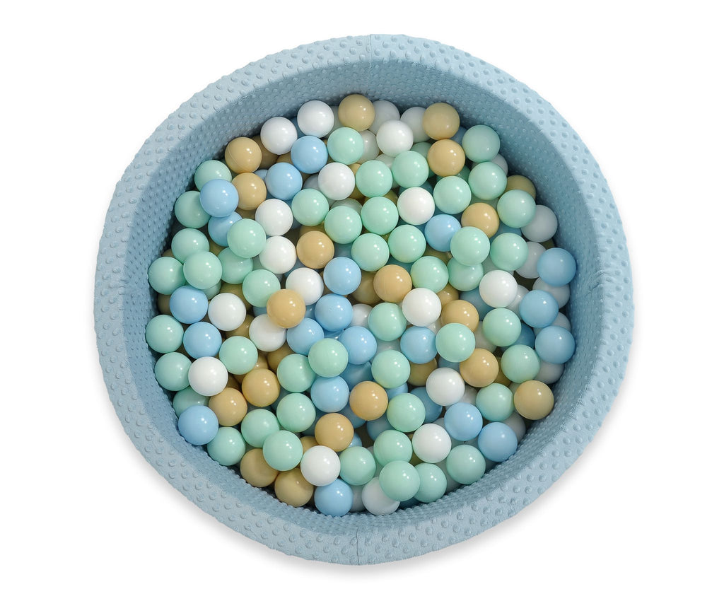 Ball-pit minky H-30 cm with balls 200pcs- misty blue