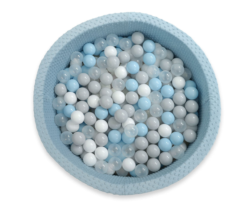 Ball-pit minky H-30 cm with balls 200pcs- misty blue