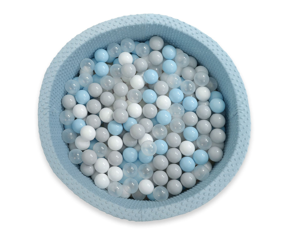 Ball-pit minky H-30 cm with balls 200pcs- misty blue