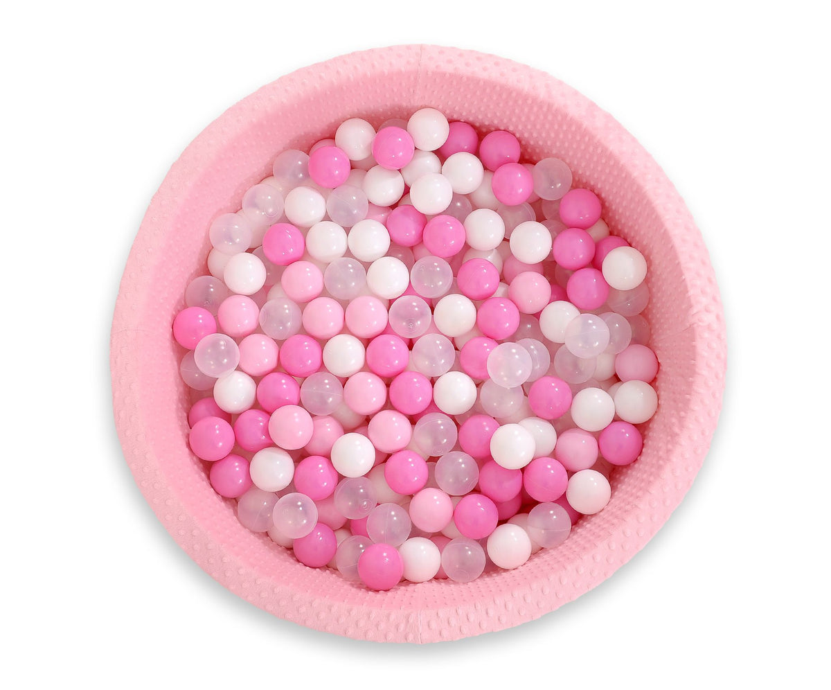 Ball-pit minky H-30 cm with balls 300pcs - pink