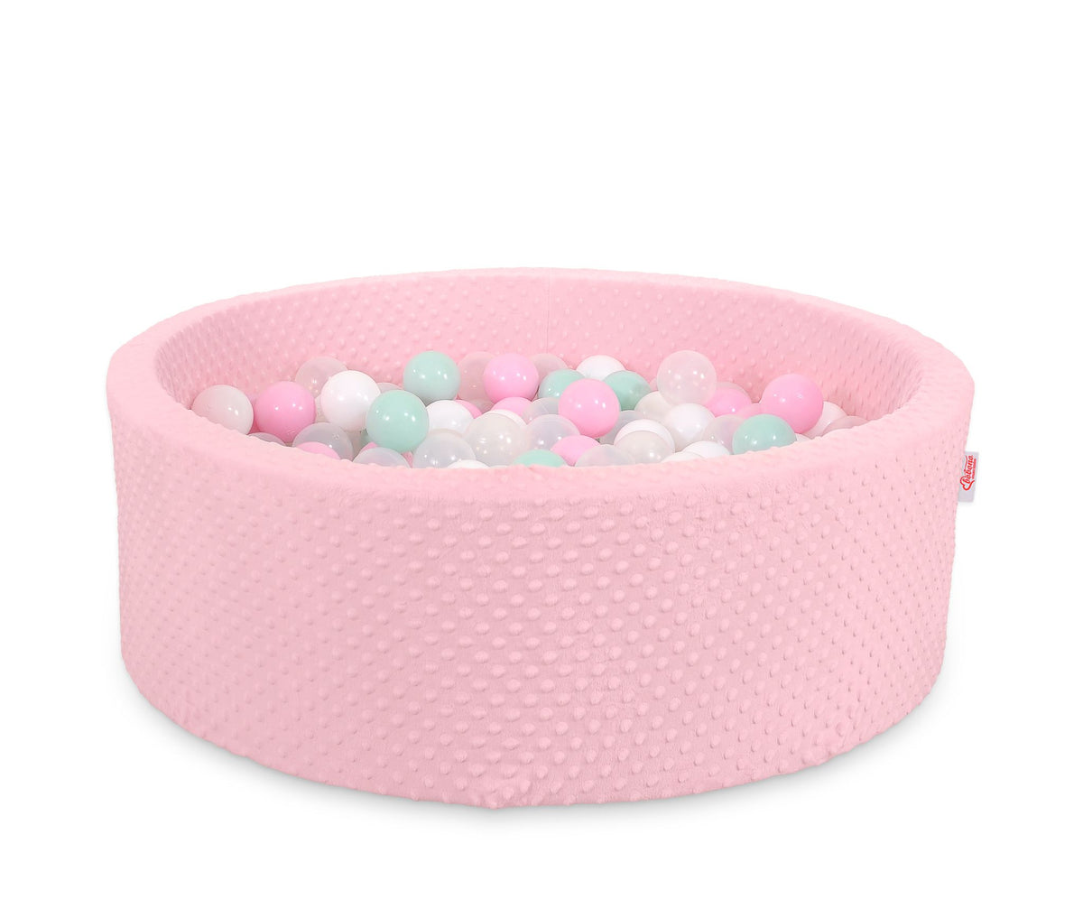 Ball-pit minky H-30 cm with balls 200pcs- pink