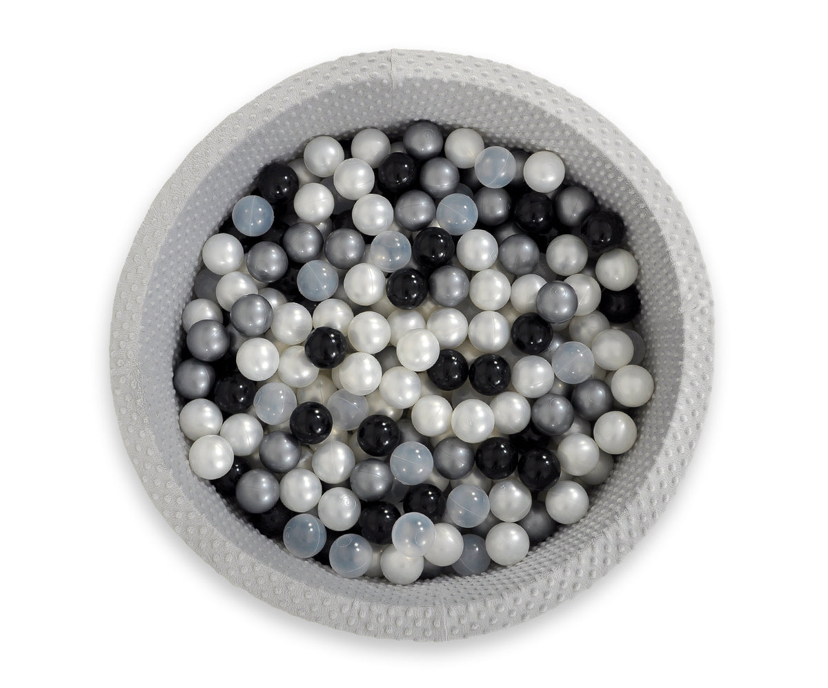 Ball-pit minky H-30 cm with balls 200pcs- gray