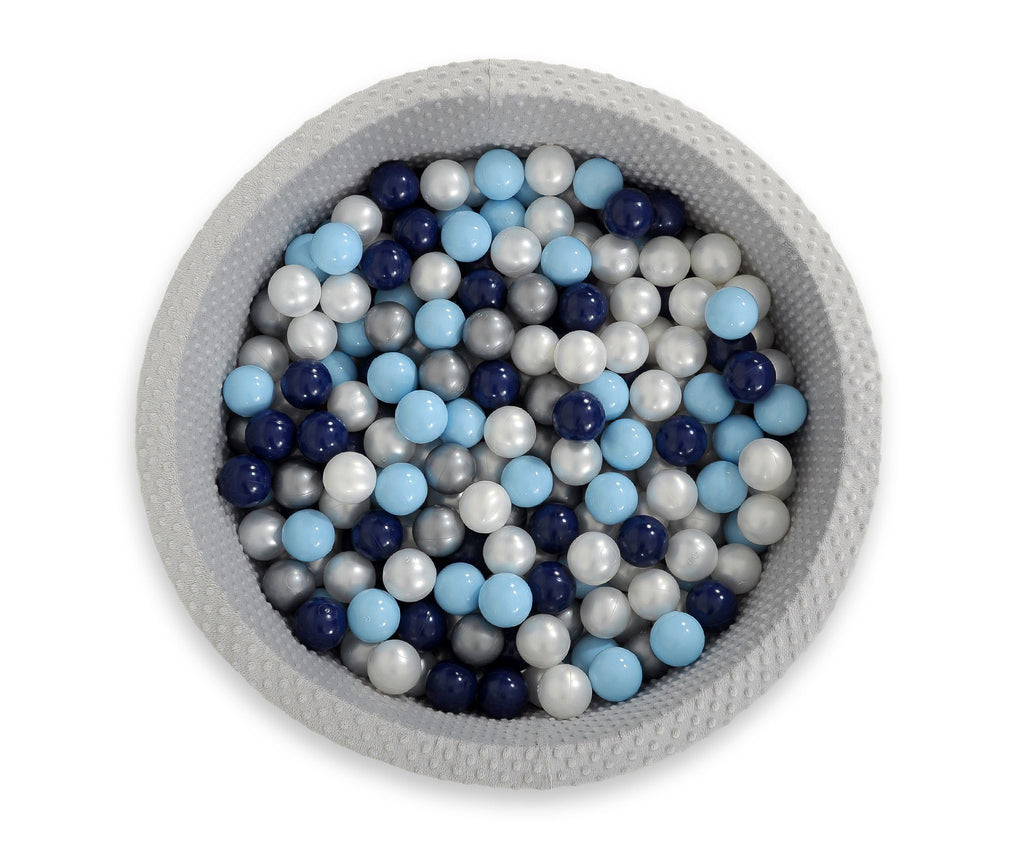 Ball-pit minky H-30 cm with balls 300pcs - grey
