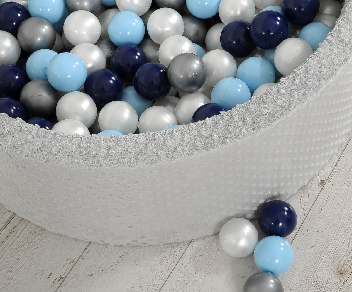 Ball-pit minky H-30 cm with balls 300pcs - grey