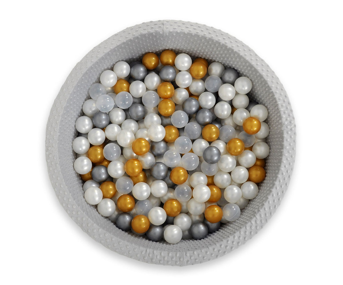 Ball-pit minky H-30 cm with balls 200pcs- gray