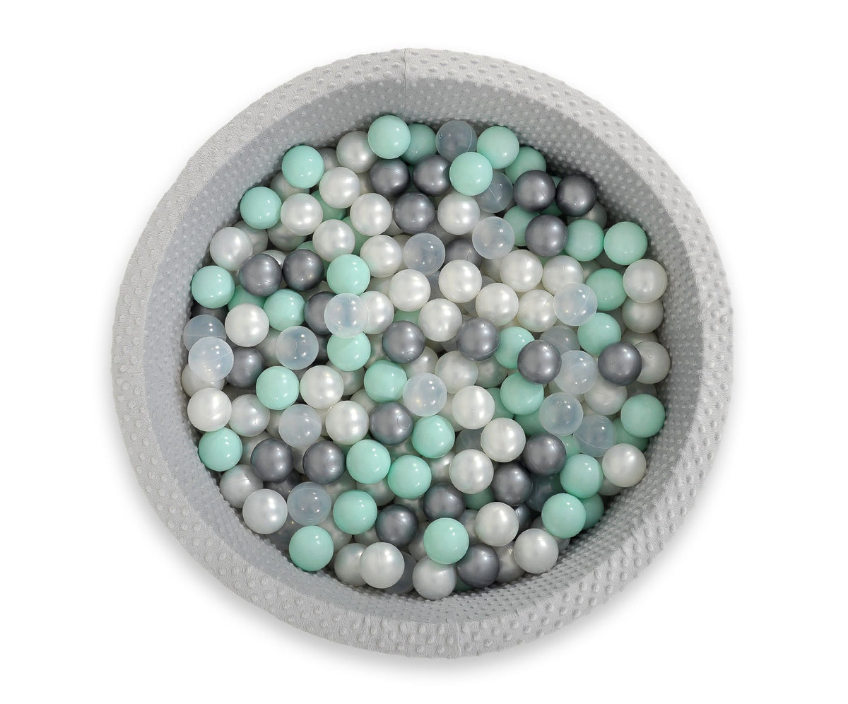 Ball-pit minky H-30 cm with balls 200pcs- gray