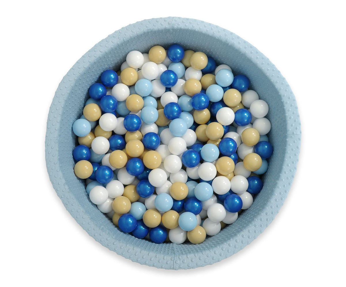 Ball-pit minky H-40 cm with balls 200pcs- misty blue