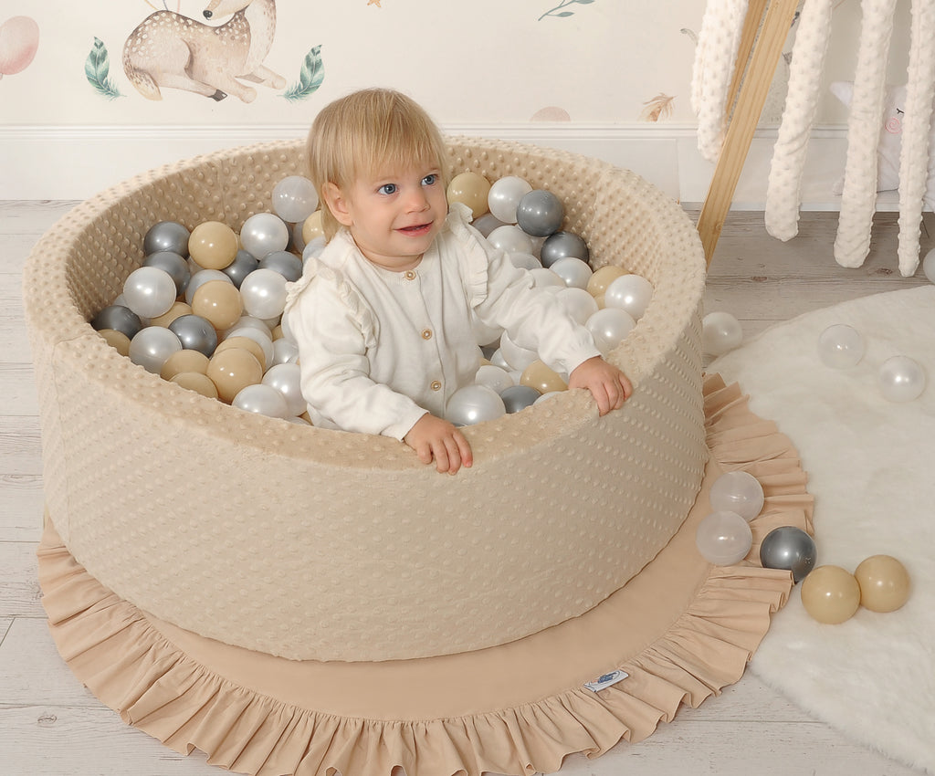 Ball-pit minky H-30 cm with balls 300pcs - beige