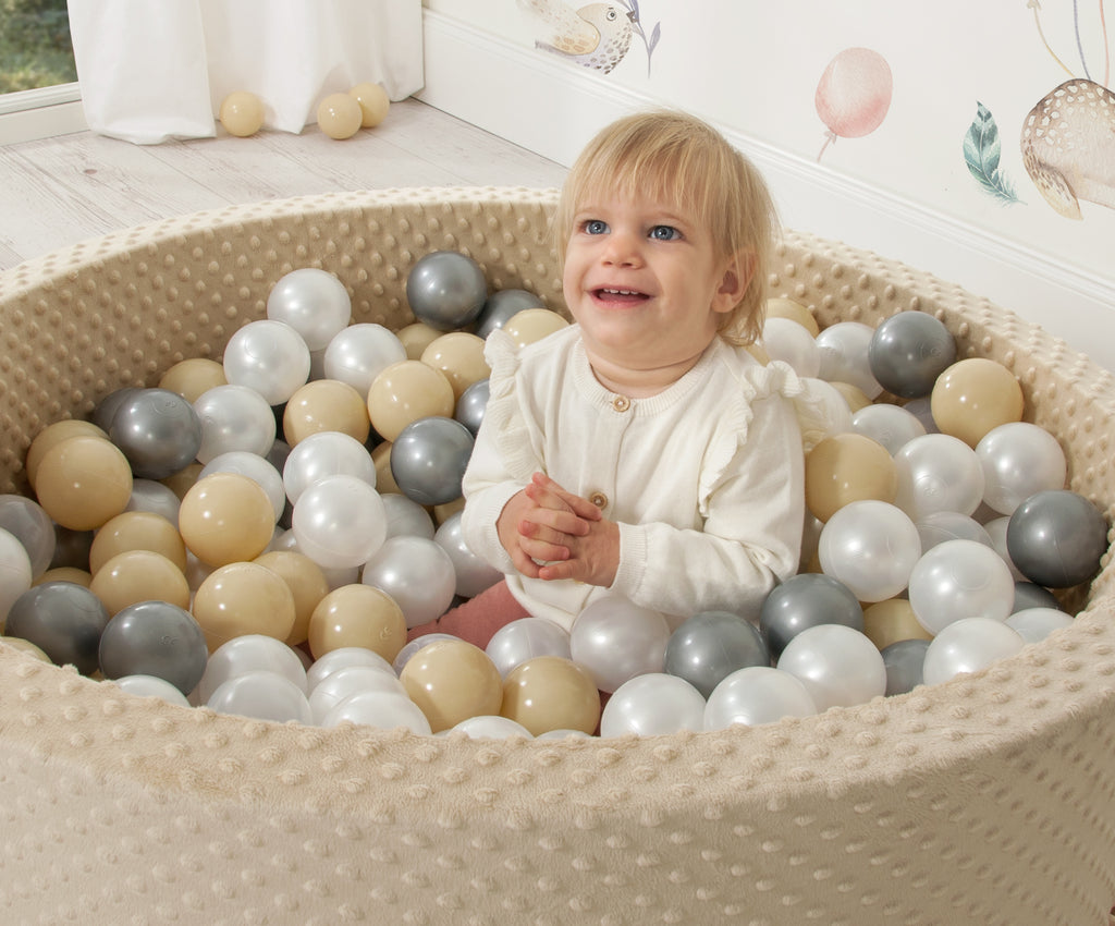 Ball-pit minky H-30 cm with balls 200pcs- gray