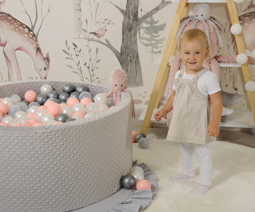Ball-pit minky H-40 cm with balls 200pcs- pastel violet