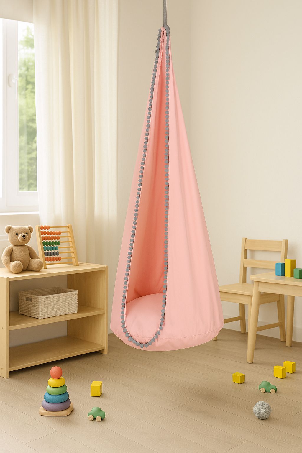 Hanging swing hammock cocoon - pastel pink