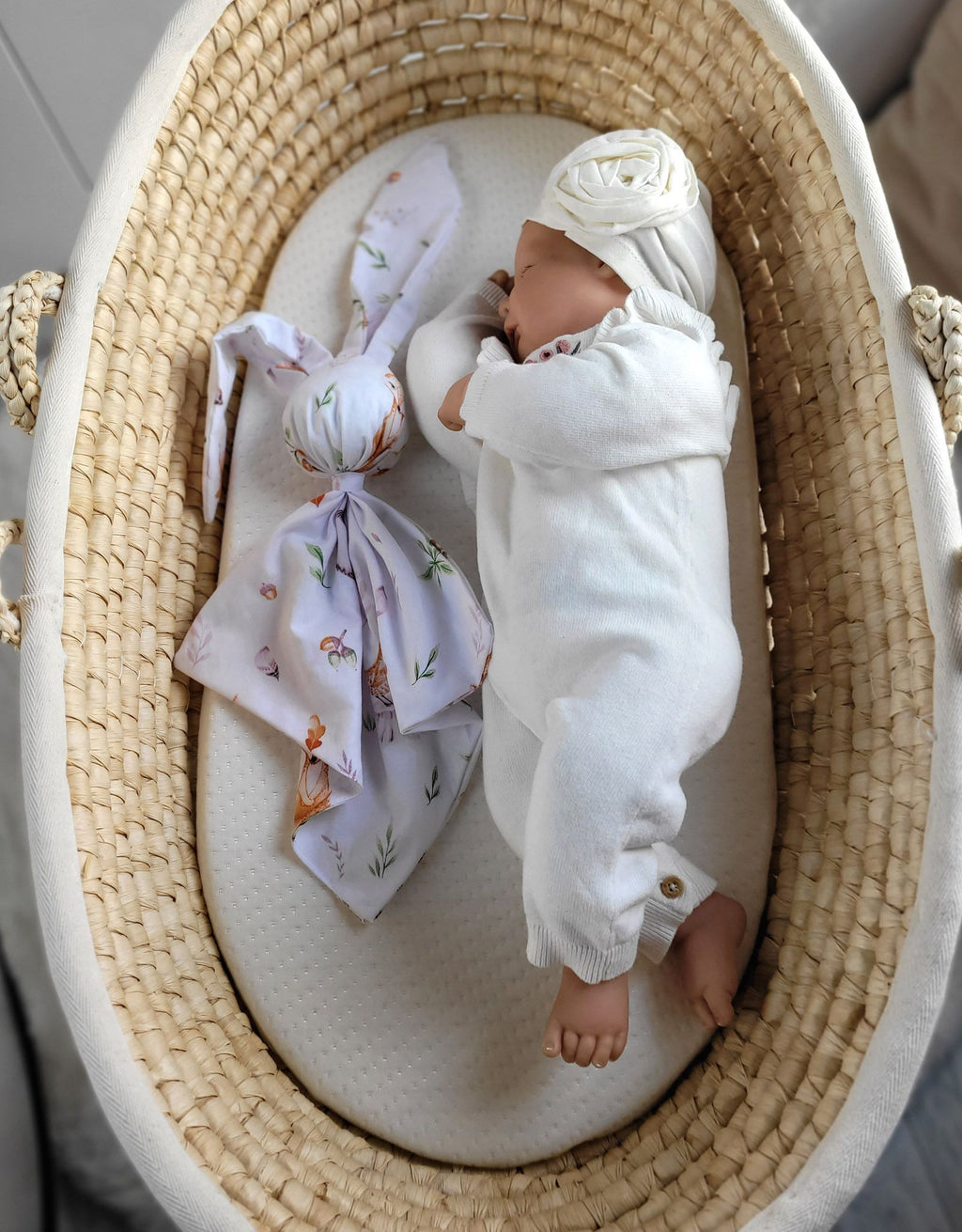 Soft cosy cuddly bunny blanket in cotton - Forest softness