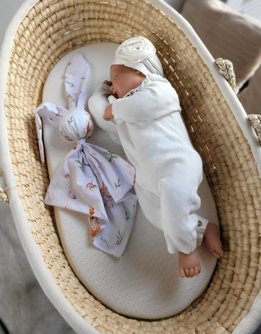 Soft cosy cuddly bunny blanket in cotton - Forest softness