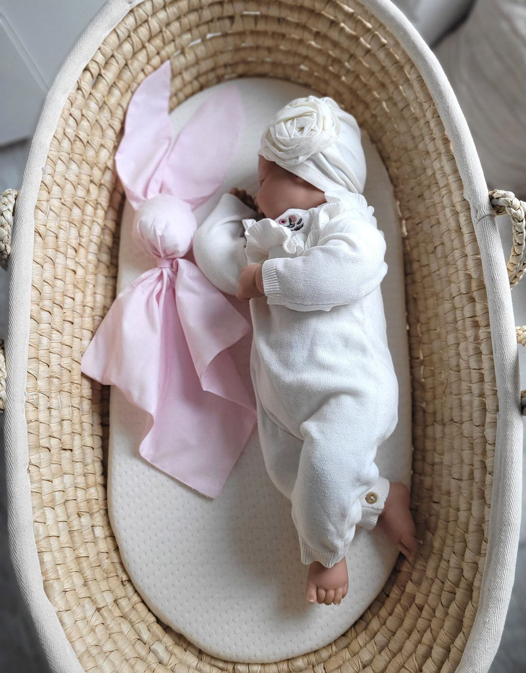 Soft cosy cuddly bunny blanket in cotton - Pink