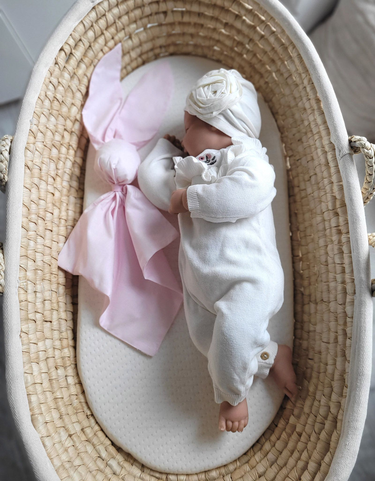 Soft cosy cuddly bunny blanket in cotton - Pink
