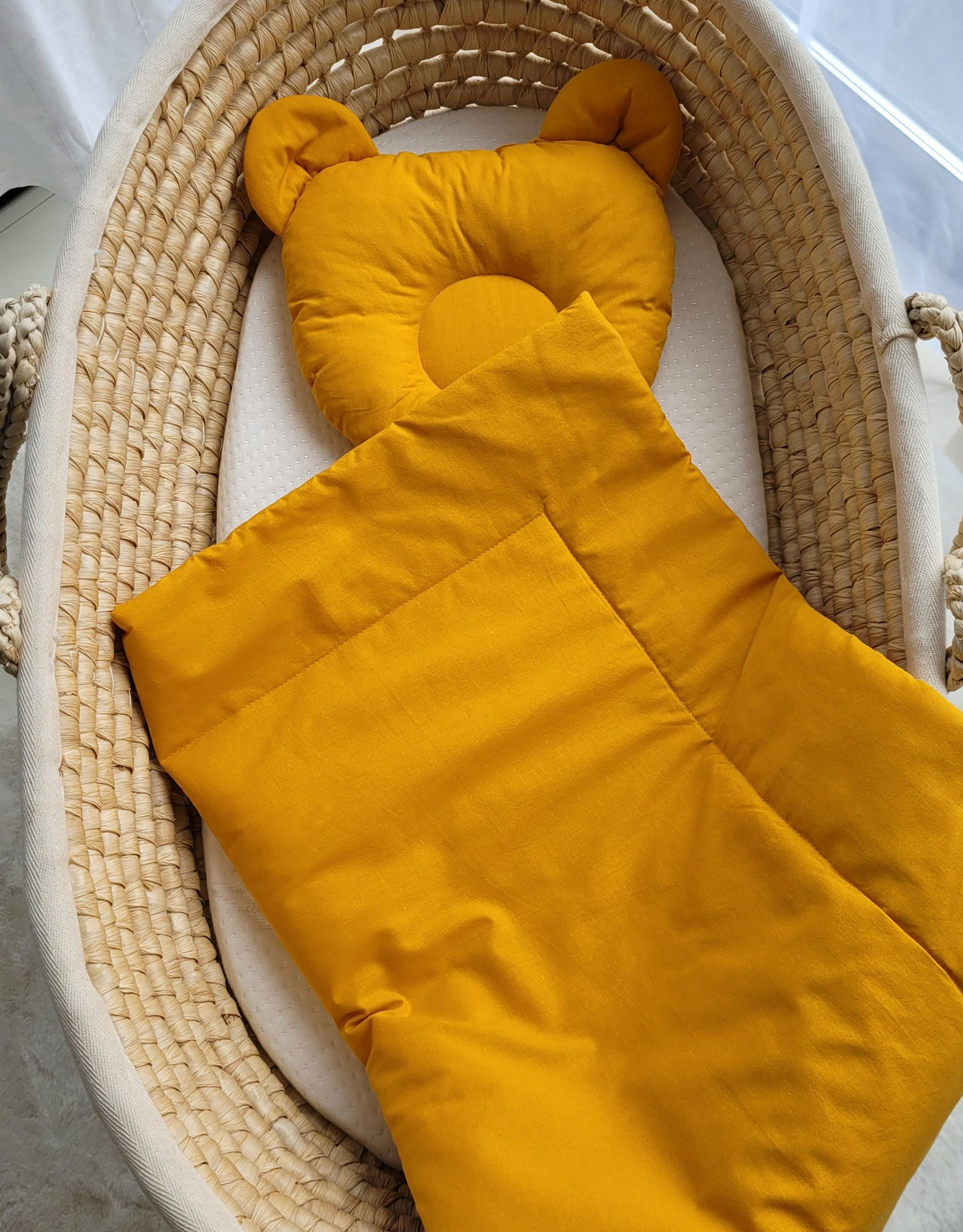 Blanket with pillow - 2pcs set - honey yellow