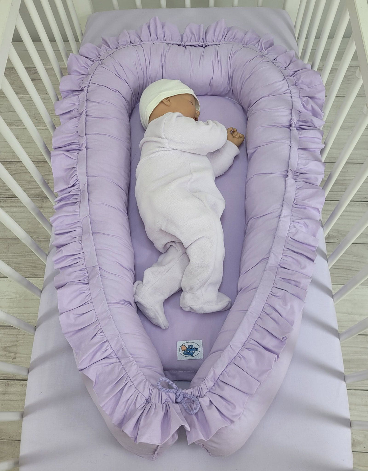 Baby nest Premium Cocoon for infants with a ruffle MY SWEET BABY- lila
