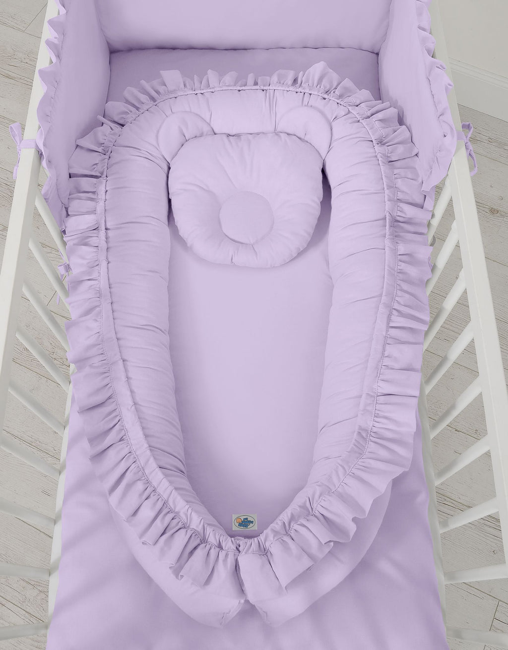 Baby nest Premium Cocoon for infants with a ruffle MY SWEET BABY- lila