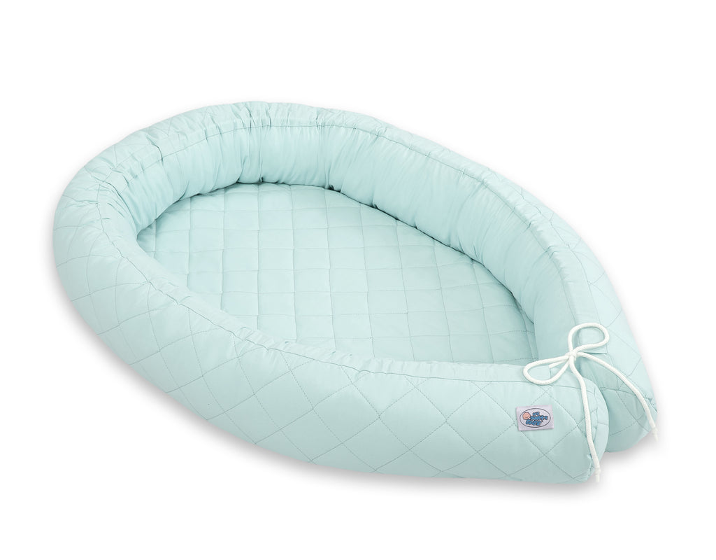 2-in-1 - Baby nest quilted - snake pillow bumper - white