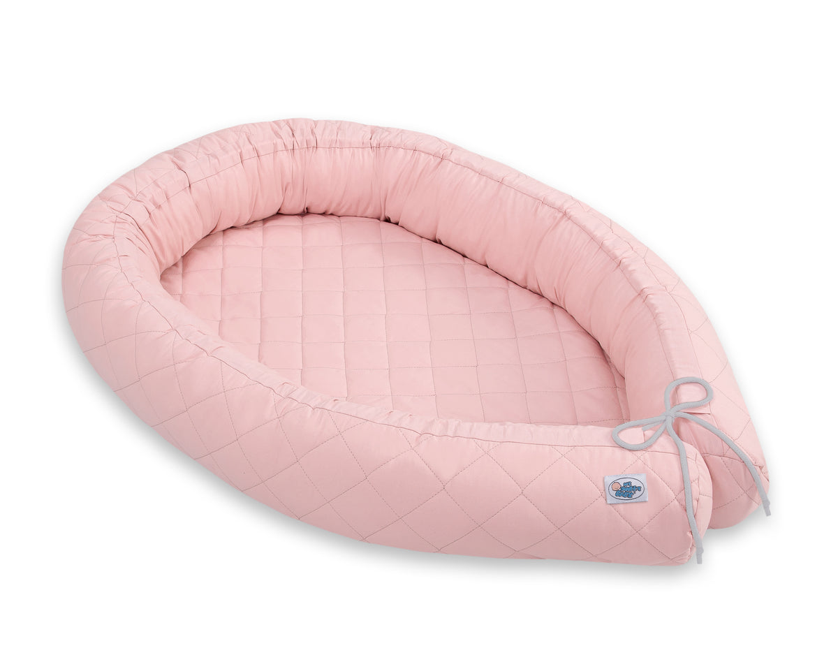 2-in-1 - Baby nest quilted - snake pillow bumper - white