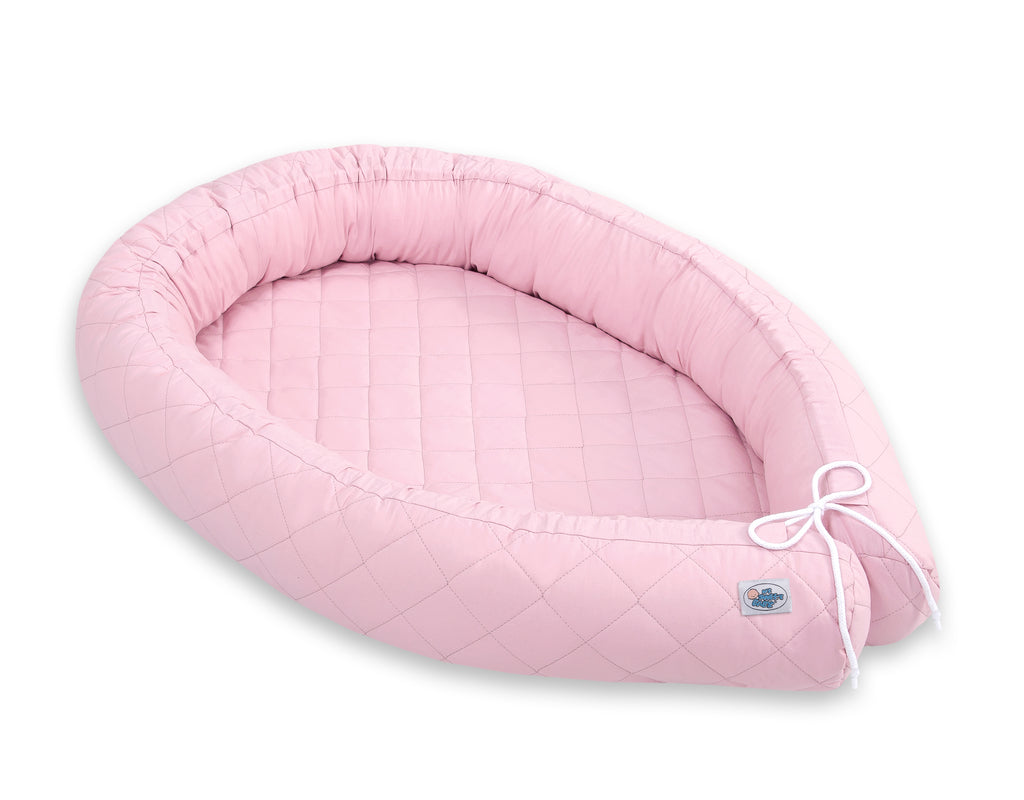 2-in-1 - Baby nest quilted - snake pillow bumper - white
